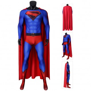 Superman Kal-El Costume Clark Kent Cosplay Jumpsuit