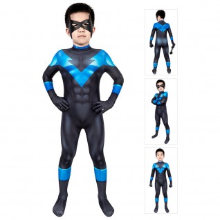 Kids Nightwing Cosplay Costume Batman Under the Red Hood Richard Grayson Jumpsuits