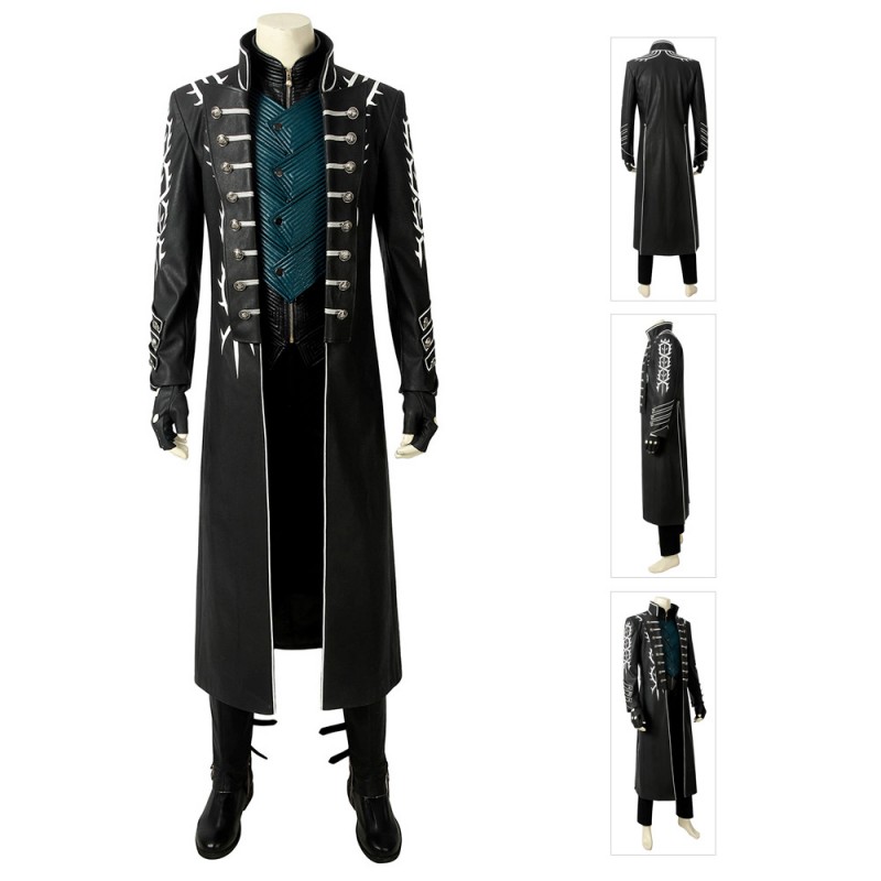 Devil May Cry 5 DMC5 Vergil Black Shoes Cosplay Boots