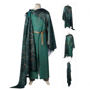 The Lord of the Rings The Rings of Power Season 1 Elrond Cosplay Costumes Green Suit