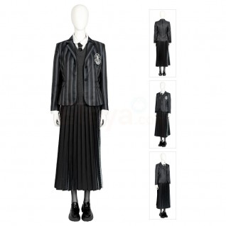 The Addams Family Cosplay Costumes Wednesday Addams Uniform Suit