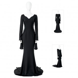 The Addams Family Cosplay Costumes Morticia Addams Black Suit