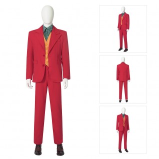 Joker Joaquin Phoenix Cosplay Costumes Arthur Fleck Red Suit
