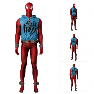Spiderman Ben Reilly Cosplay Costumes Scarlet Spider Jumpsuit