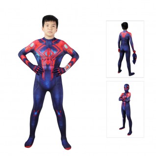 Kids 2099 Miguel O'Hara Jumpsuit Across The Spider-Verse Cosplay Costumes