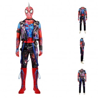 Spider-Punk Hobart Brown Cosplay Suit Spider-Man Across The Spider-Verse Halloween Costume