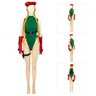 Cammy White Costumes Street Fighter Female Green Cosplay Suit