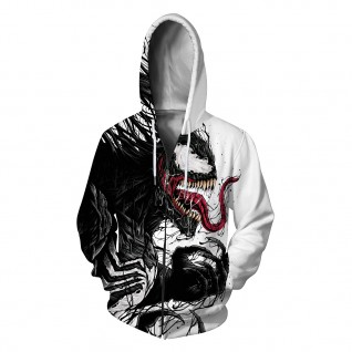 3D Print Pattern Venom Hoodie Long Sleeve