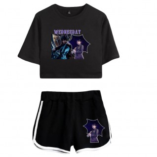 The Addams Family Crop top T-shirt Wednesday shorts
