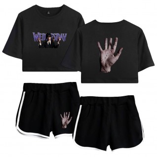 Wednesday Addams shorts The Addams Family Crop top T-shirt
