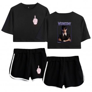 The Addams Familys shorts Wednesday Addam Crop top T-shirt