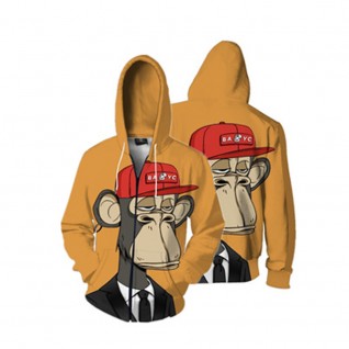 Monkey art nft Zipped Hoodie