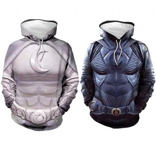 Adult Moon Knight hoodie Costume Pullover Jacket Halloween Hooded Coat Sweatshirt