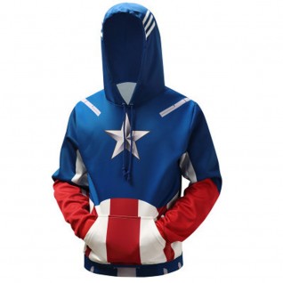 Marvel Men's Captain America Cap Logo Hoodie