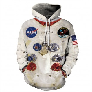 Long Sleeve Nasa Astronaut Hoodie 3D Print Pattern Space Sweatshirt