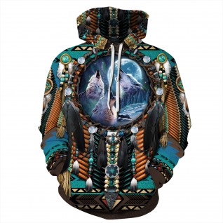 Native American Hoodie 3D Print Tribal Style Long Sleeve Hoodies