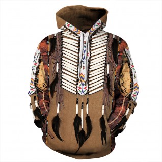 American Indian Hoodie Tribal Style Long Sleeve Sweatshirt