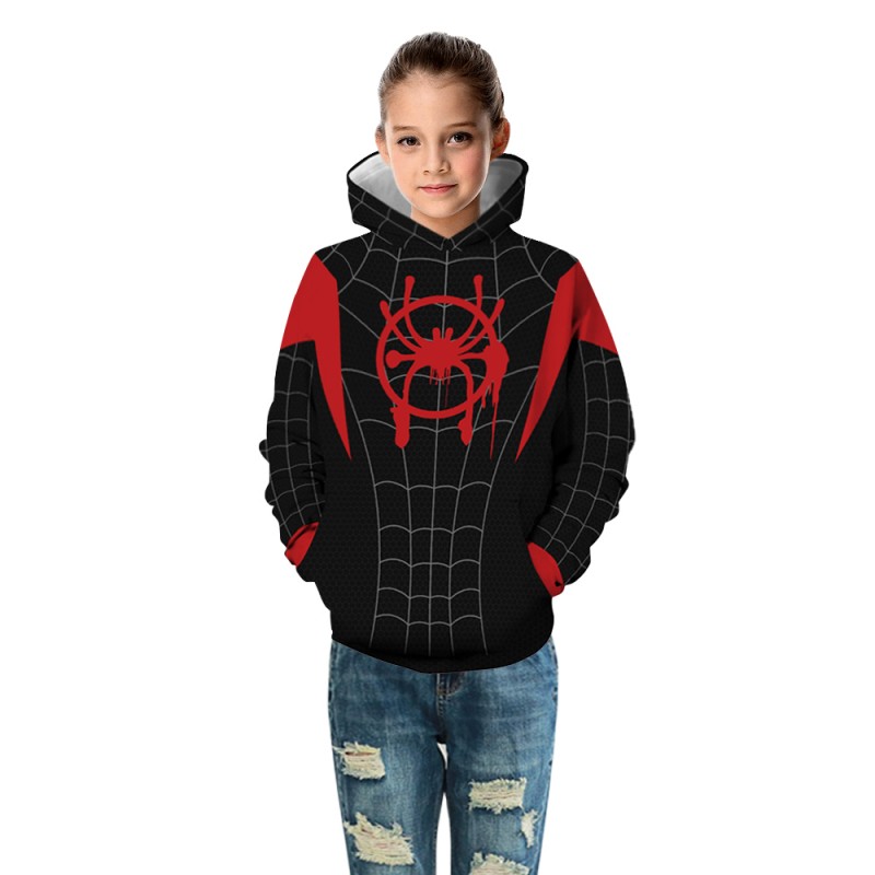 Spiderman Into the Spider Verse Miles Morales Hoodie Sweatshirt Kid's Adult Size 