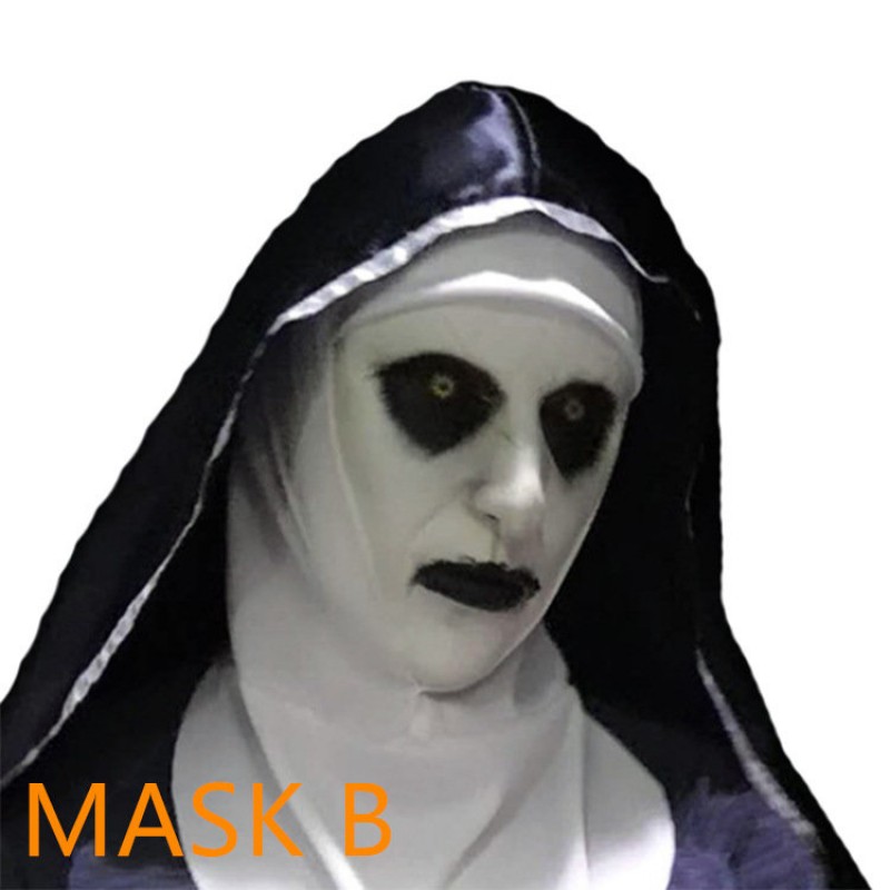 2021 New Halloween Horror Helmet Nun Mask