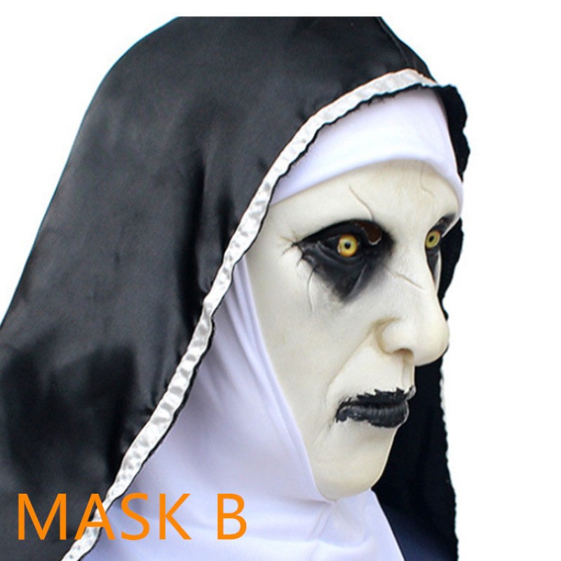 2021 New Halloween Horror Helmet Nun Mask