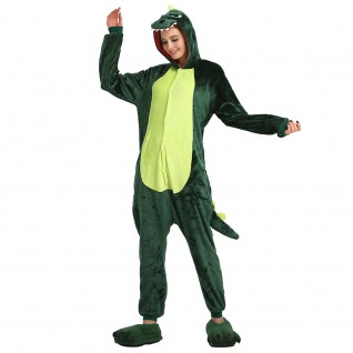 Green Dinosaur Kigurumi Animal Onesie Pajama Costumes for Adult