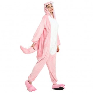 Pink Dinosaur Kigurumi Animal Onesie Pajama Costumes for Adult