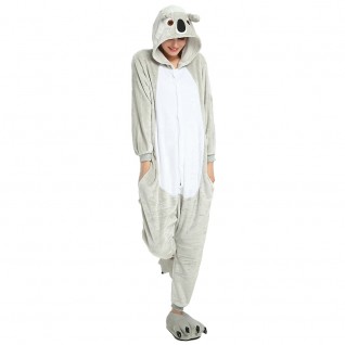 Grey Koala Kigurumi Animal Onesie Pajama Costumes for Adult