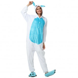 Blue Rabbit Kigurumi Onesies Pajamas Animal Onesies for Adult