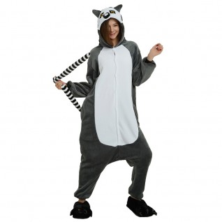 Ring Tailed Lemur Kigurumi Onesies Pajamas Animal Onesies for Adult