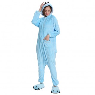 Blue Sesame Street Elmo Kigurumi Onesies Pajamas Animal Onesies for Adult