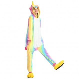 Colorful Unicorn Kigurumi Onesies Pajamas Animal Onesies for Adult