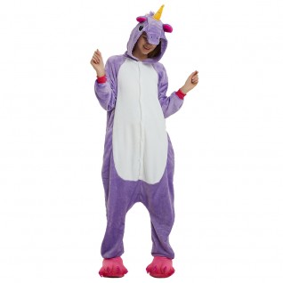 Light Purple Unicorn Kigurumi Onesies Pajamas Animal Onesies for Adult