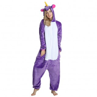 Purple Unicorn Kigurumi Onesies Pajamas Animal Onesies for Adult