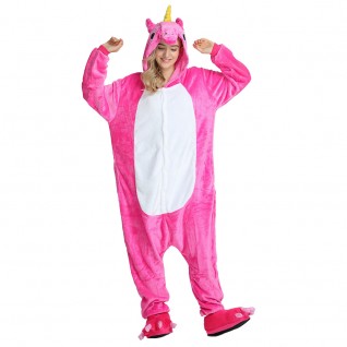 Unicorn Rose Red Kigurumi Onesies Pajamas Animal Onesies for Adult