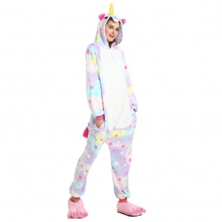 Stars Unicorn Kigurumi Onesies Pajamas Animal Onesies for Adult