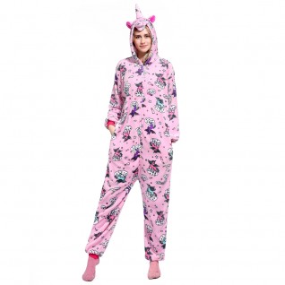 Pink Zipper Unicorn Onesie Pajamas Animal Onesies for Adult