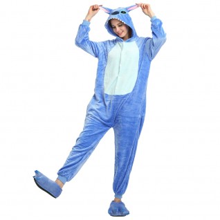 Blue Stitch Kigurumi Animal Onesie Pajama Costumes for Adult