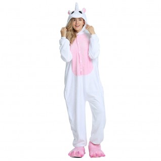 Pink Unicorn Kigurumi Animal Onesie Pajama Costumes for Adult