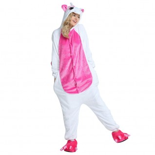 Rose Red Unicorn Kigurumi Animal Onesie Pajama Costumes for Adult