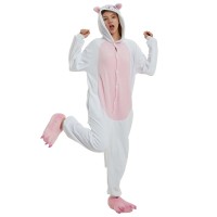 White Cat Kigurumi Animal Onesie Pajama Costumes for Adult