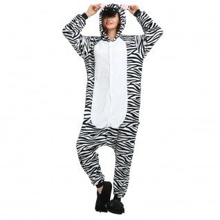 Zebra Kigurumi Animal Onesie Pajama Costumes for Adult