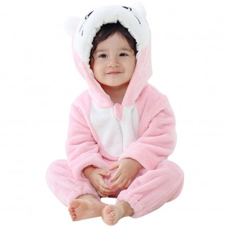Pink Cat Onesies Pajamas Baby Romper