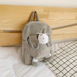 Kids Cartoon Grey Unicorn Backpack