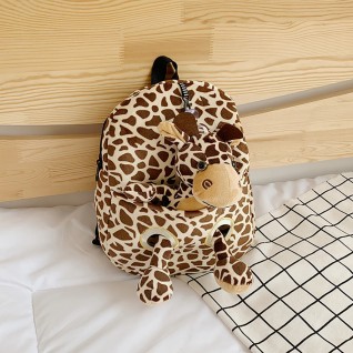 Kids Cartoon Leopard Print Giraffe Backpack