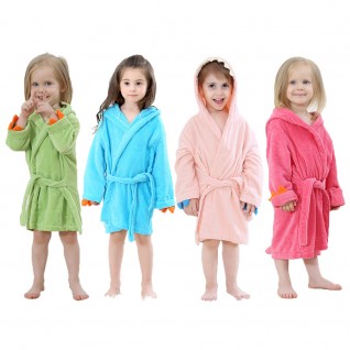 Four Colors Coral Fleece Bath Towels Dinosaur Hooded Cloak Bath Towel for Baby