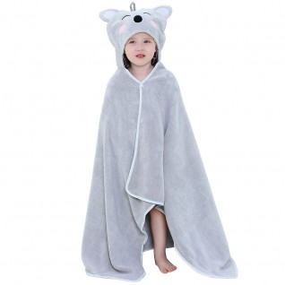 Baby Coral Fleece Bath Towels Koala Hooded Cloak Bath Towel