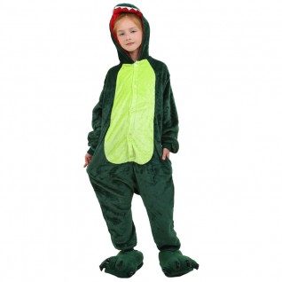 Kids Green Dinosaur Kigurumi Animal Onesies Pajamas