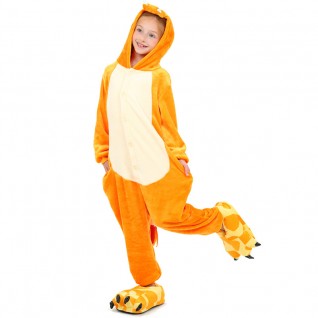 Kids Fire Dragon Kigurumi Animal Onesies Pajamas