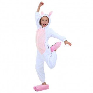 Kids Pink Rabbit Kigurumi Animal Onesies Pajamas