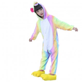 Kids Colorful Unicorn Kigurumi Animal Onesies Pajamas